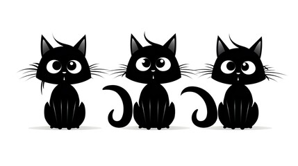 Obraz premium three cute cartoon cats