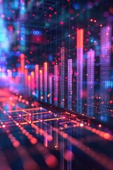 Naklejka premium Financial Success Graph - Background with Positive Growth Trends and Business Indicators