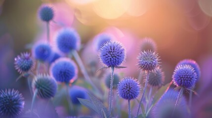 The rugged beauty of Echinops ritro a wild thistle is showcased by its spiky blue spherical flowers that entice pollinators