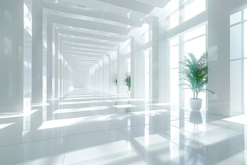 Bright and airy minimalistic architectural background banner with seamless design and abundant light