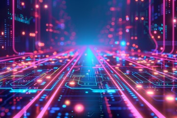 Cyber Security Data Transfer illustration created with Generative AI