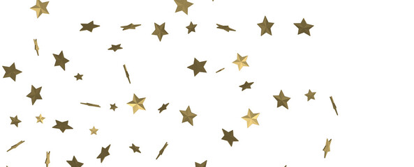 XMAS Stars - Holiday golden decoration, glitter frame isolated -
