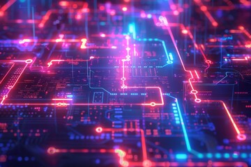 Obraz premium Cyber Security Data Transfer illustration created with Generative AI