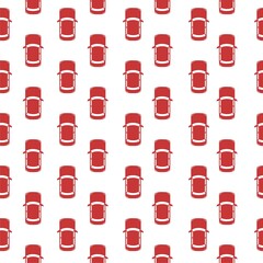 Top view simple car icon seamless pattern on white