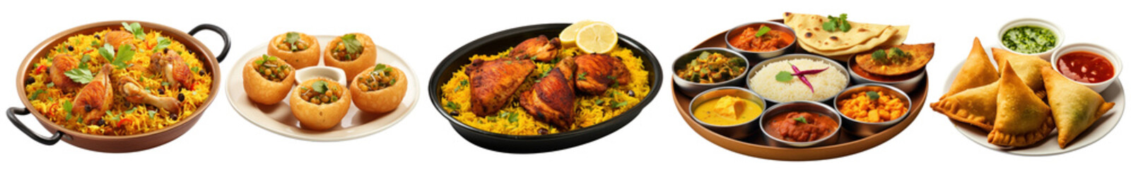 Indian cuisine png cut out element set