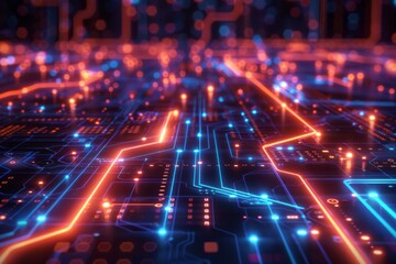 Fototapeta premium Cyber Security Data Transfer illustration created with Generative AI