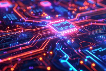 Obraz premium Cyber Security Data Transfer illustration created with Generative AI