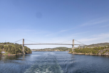 Hagelsundbroen seen from Coastal liner, Alver,Vestland