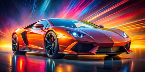 Sport car wallpaper with dynamic angles and vibrant colors , sports car, luxury vehicle, speed, horsepower, sleek design, performance, automobile, fast, powerful, high-performance