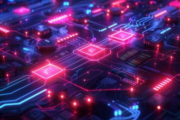 Fototapeta premium Cyber Security Data Transfer illustration created with Generative AI