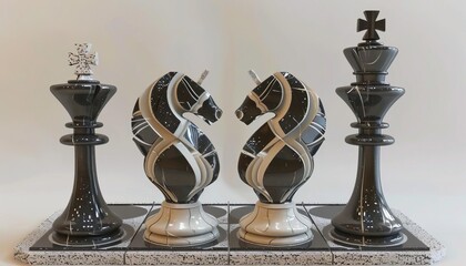 3D Model Abstract Art of Multidimensional abstract strategic vision portrayed through complex geometry