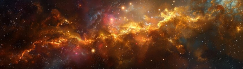 Naklejka premium 3D Model Abstract Art of Shimmering celestial abstract artwork of cosmic dust birthing new galaxies