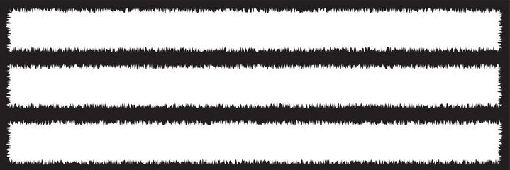 Obraz premium Torn paper frames with jagged edges. Ripped cutouts for collage, weathered and distressed style. Vector illustration of rough shapes as retro design templates.