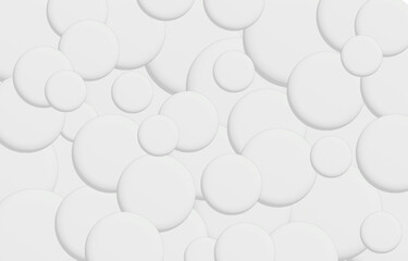3D white background.Minimal background with round circles.Geometric vector graphic wallpaper.