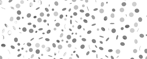 Radiant Revelry: Enthralling 3D Illustration of Shining silver Confetti