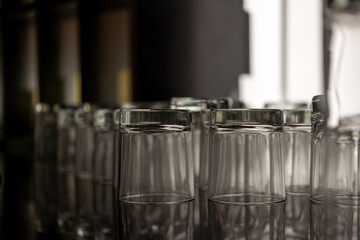 glasses on a table