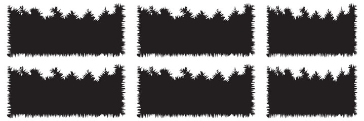 Obraz premium Torn paper frames with jagged edges. Ripped cutouts for collage, weathered and distressed style. Vector illustration of rough shapes as retro design templates.