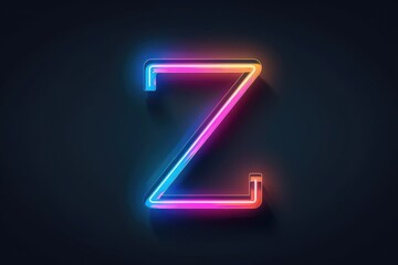 A single neon letter Z on a dark background - Powered by Adobe