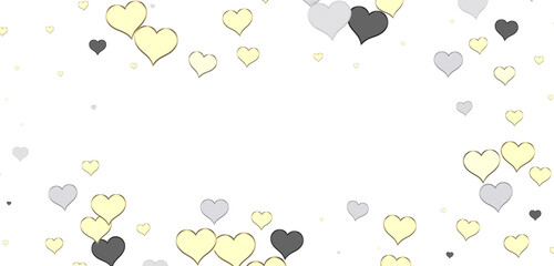 Falling red and pink hearts isolated on transparent background. Valentine’s day design