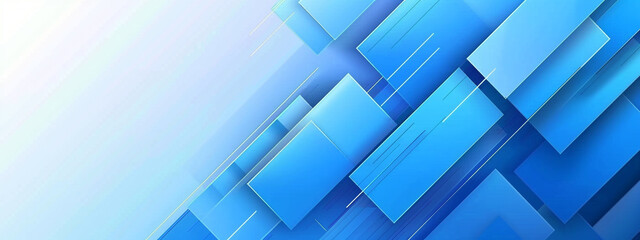 Fototapeta premium Square Minimal blue geometric background. Dynamic shapes composition with blue lines.