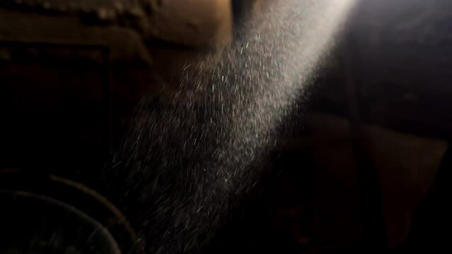 dust in the basement on the sunbeam