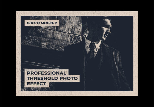 Threshold Film Vintage Frame Old Retro Photo Effect Paper Texture Template Mockup Overlay Style Printed