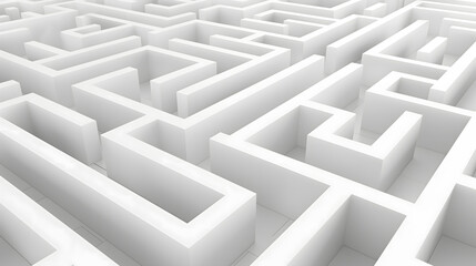 Complex Concrete Maze Structure in Perspective View