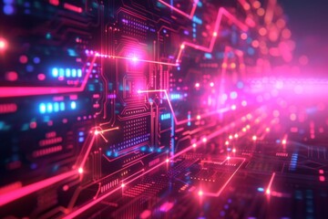 Obraz premium Cyber Security Data Transfer illustration created with Generative AI