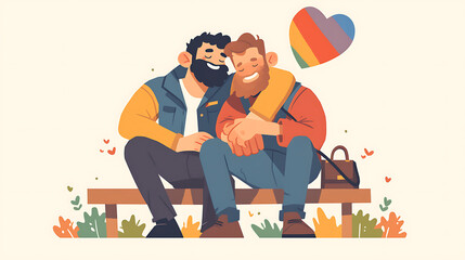 Pride month banner with silhouettes of diverse people LGBTQ+ pride month with celebratory symbols and part, rainbow colors and the text "HAPPY PRIDE MONTH", on a plain colored background Generative AI