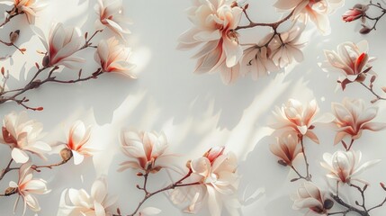 Close-up photo of various flowers on a white background, ideal for use in product designs or as a decorative element