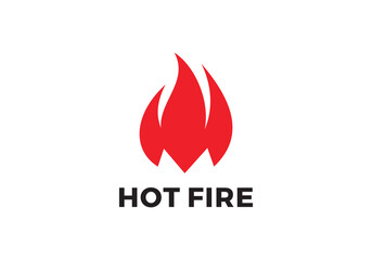 hot fire logo icon design vector