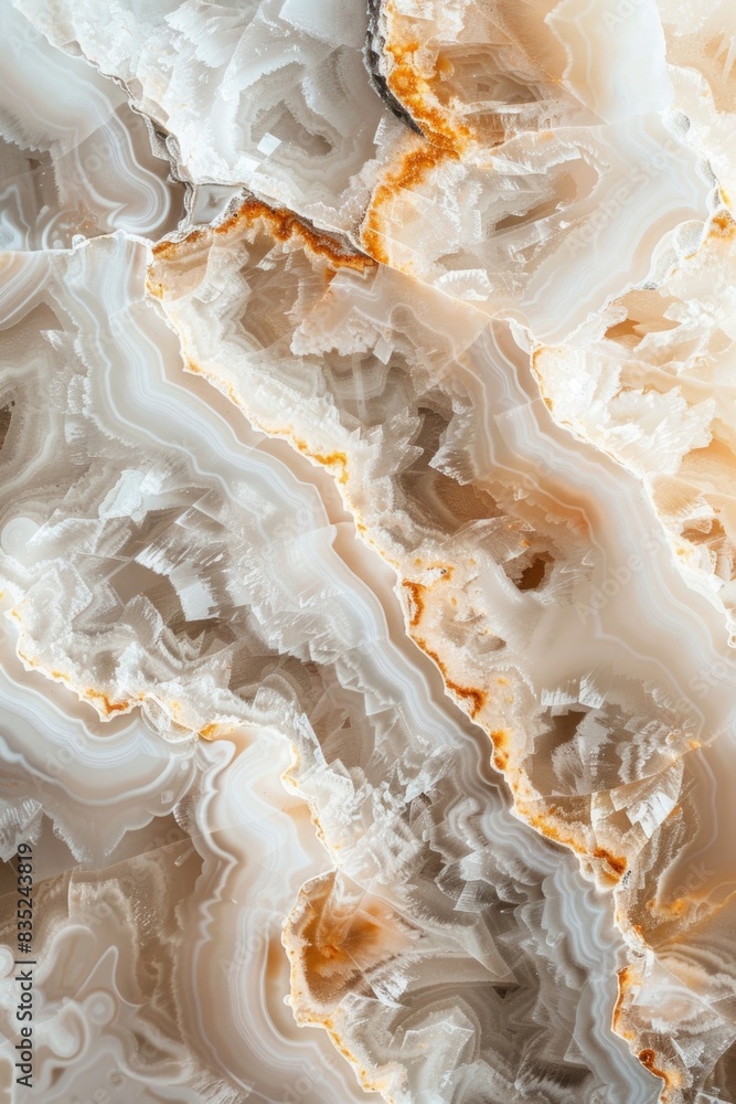 Poster A detailed look at the texture and patterns on a marble surface, ideal for use in designs where a luxurious or natural feel is desired