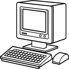 Hand draw technology sketch icon doodle set design for coloring book. Technology icon coloring pages