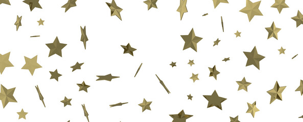 Astral Rhapsody: 3D Illustration Delivers a Captivating Gold Stars Rain