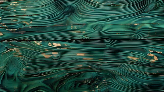Wooden wall painted green with some flaws in the paint.