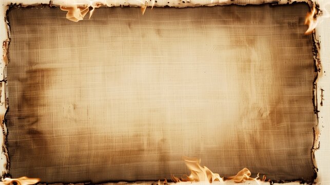 Background of old paper on fire.old style paper.