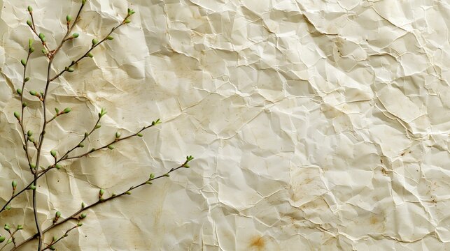 Crumpled old Japanese paper background.