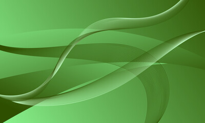 green lines wave curves with smooth gradient abstract background