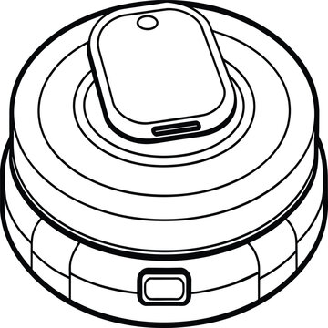 black and white robot vacuum cleaner clip art preview