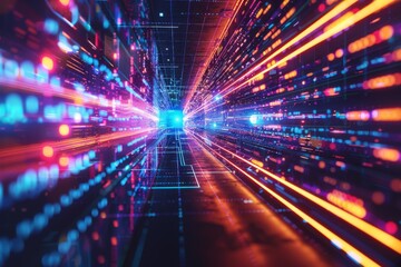 Fototapeta premium Cyber Security Data Transfer illustration created with Generative AI