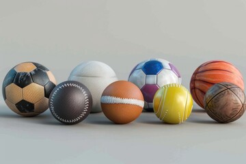 A collection of different colored balls sitting together