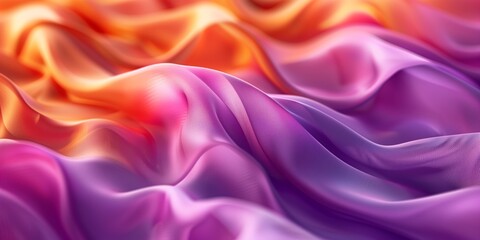 Obraz premium Abstract purple and orange background with waves and cloth-like textures creating a vibrant and dynamic pattern ideal for design applications.
