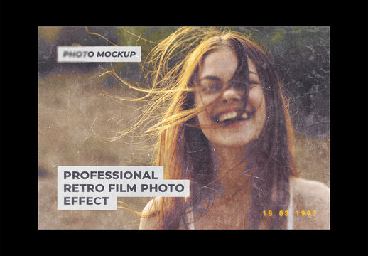 Film Vintage Frame Old Retro Photo Effect Paper Texture Template Mockup Overlay Style Printed