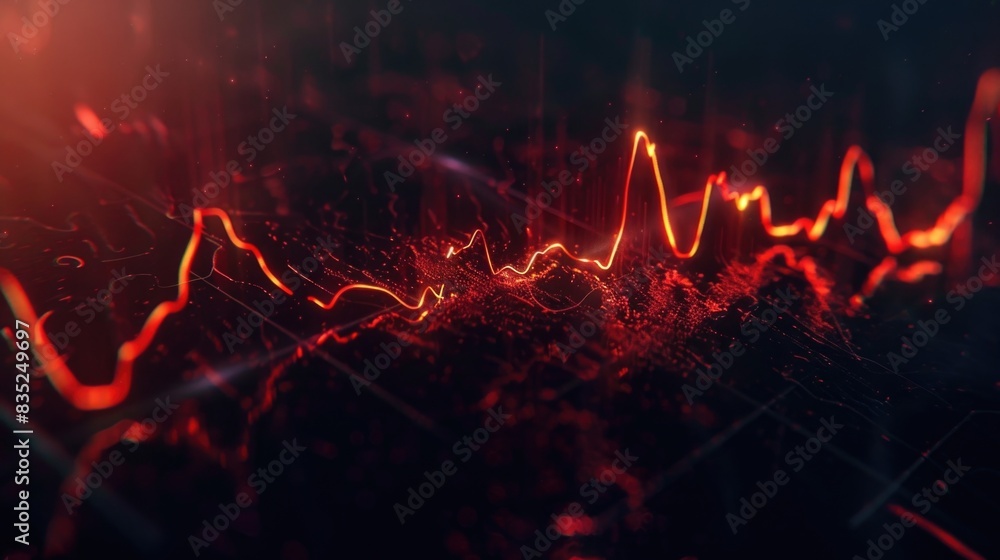 Poster a blurred image of a red traffic light