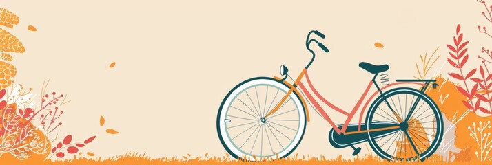 Fototapeta premium bicycle vector with space area for text