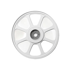 blank horizontal straight film reel isolated on white background