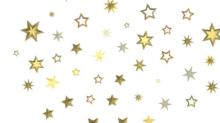 XMAS Stars - Holiday golden decoration, glitter frame isolated -