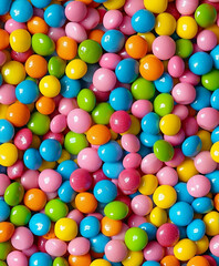 Lots of round colored candies pattern background