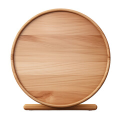 blank round wooden sign board isolated on white