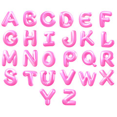 Set of foil balloons in the shape of letters and numbers